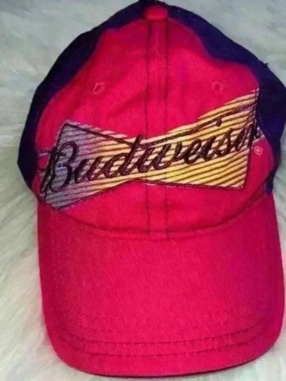 Budweiser Y2K Logo Hat Pink & Purple